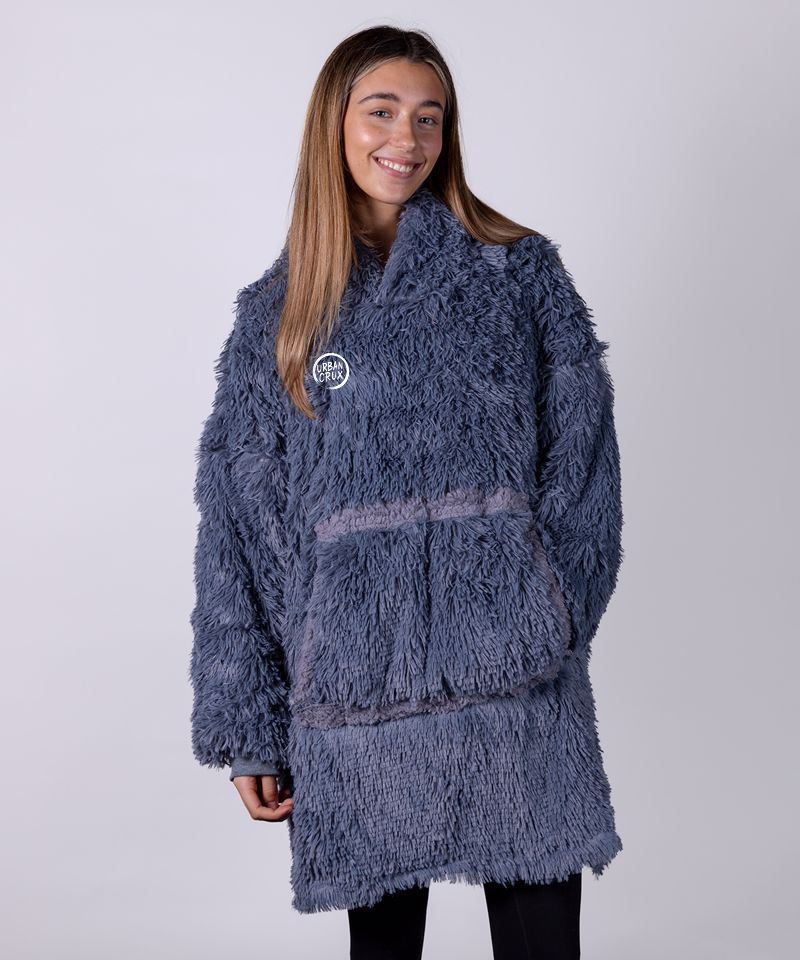 Urban Crux Oversized Cosy Reversible Shaggy Sherpa Hoodie