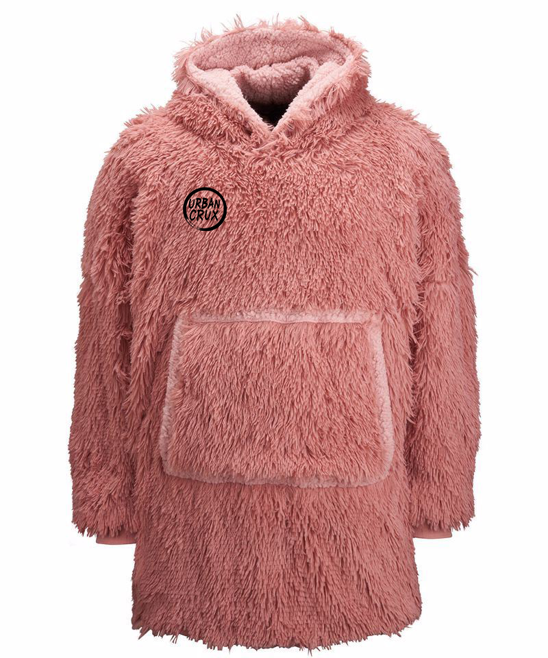Urban Crux Oversized Cosy Reversible Shaggy Sherpa Hoodie